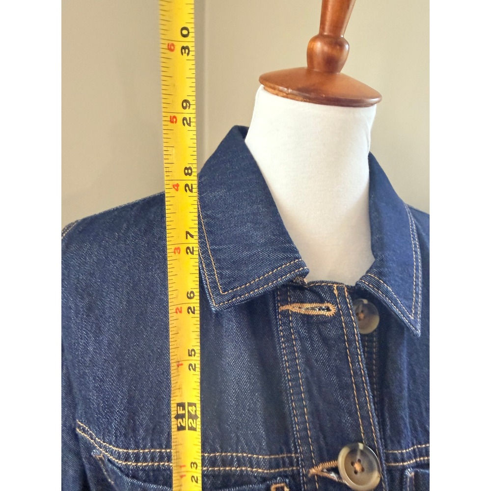 CAbi Chore Jacket Style 3910 Dark Wash Denim Belted Utility Jacket M - Picture 10 of 15